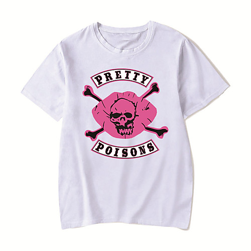 

Men's Unisex Tee T shirt Hot Stamping Anime Graphic Prints Plus Size Riverdale Print Short Sleeve Casual Tops Cotton Basic Designer Big and Tall White Black Red