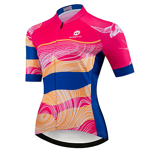 

21Grams Women's Short Sleeve Cycling Jersey Summer Spandex Polyester RedBlue Bike Jersey Top Mountain Bike MTB Road Bike Cycling Quick Dry Moisture Wicking Breathable Sports Clothing Apparel