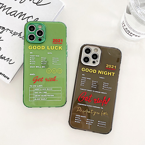 

Phone Case For Apple Back Cover iPhone 12 Pro Max 11 SE 2020 X XR XS Max 8 7 Shockproof Dustproof Word / Phrase TPU
