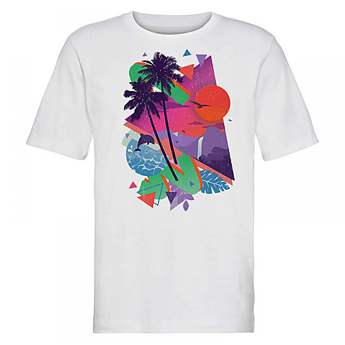 

Men's Unisex Tee T shirt Hot Stamping Graphic Prints Tree Plus Size Print Short Sleeve Casual Tops Cotton Basic Fashion Designer Big and Tall White