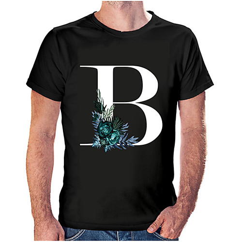 

Men's Unisex Tee T shirt Hot Stamping Floral Graphic Prints Letter Plus Size Print Short Sleeve Casual Tops Cotton Basic Fashion Designer Big and Tall White Black Wine