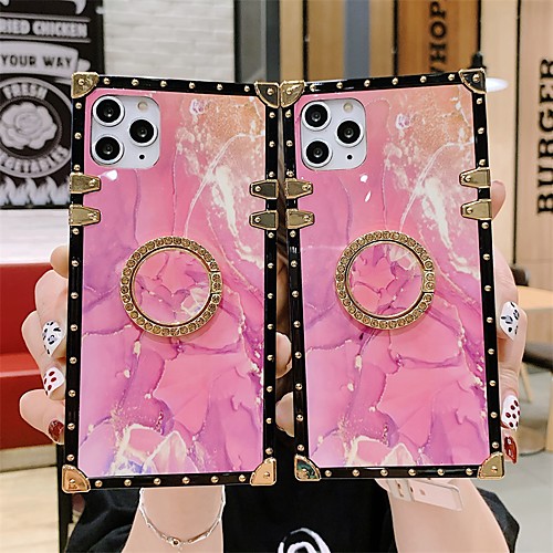 

Luxury Marble Texture Phone Case For Apple Back Cover iPhone 12 Pro Max 11 SE 2020 X XR XS Max 8 7 Shockproof Dustproof Gradient Stone Pattern Back Cover with Ring Holder