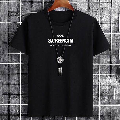 

Men's Unisex Tee T shirt Hot Stamping Graphic Prints Letter Plus Size Print Short Sleeve Casual Tops Cotton Basic Fashion Designer Big and Tall White Black Khaki