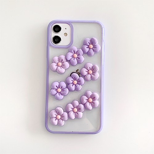 

Phone Case For Apple Back Cover iPhone 12 Pro Max 11 SE 2020 X XR XS Max 8 7 Shockproof Dustproof Transparent Flower TPU