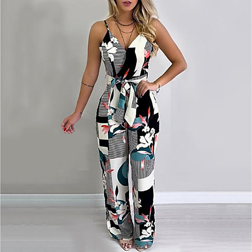 

Women's Casual / Daily 2021 Black Jumpsuit Print