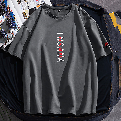 

Men's Unisex Tee T shirt Hot Stamping Graphic Prints Letter Plus Size Print Short Sleeve Casual Tops Cotton Basic Fashion Designer Big and Tall White Black Dark Gray