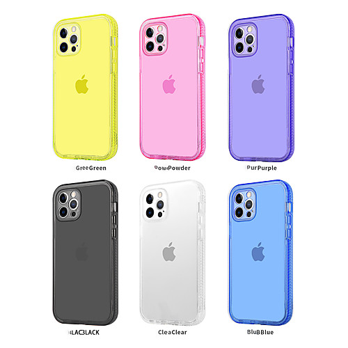 

Phone Case For Apple Back Cover iPhone 12 Pro Max 11 SE 2020 X XR XS Max 8 7 6 Shockproof Dustproof Translucent Transparent Solid Colored TPU