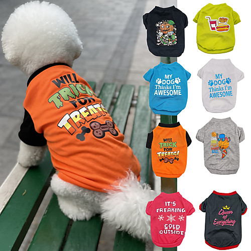 

Dog Cat T-shirts Vest Dog clothes Pumpkin Letter & Number Slogan Princess Casual / Sporty Euramerican Dog Clothes Puppy Clothes Dog Outfits White Black Purple Costume for Girl and Boy Dog Padded