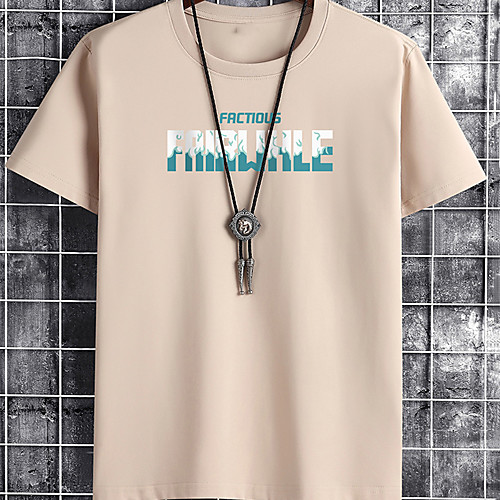 

Men's Unisex Tee T shirt Hot Stamping Graphic Prints Letter Plus Size Print Short Sleeve Casual Tops Cotton Basic Designer Big and Tall White Black Khaki