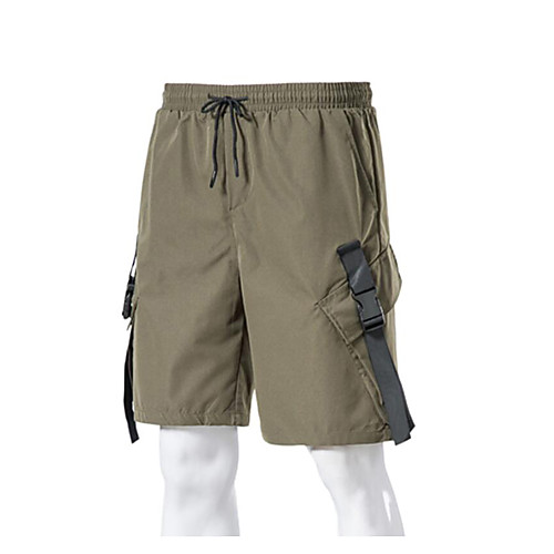 

Men's Shorts Chino Chinos Shorts Pants Solid Color Knee Length Black Army Green Khaki Gray