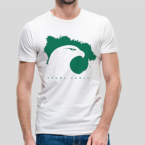 

Men's Unisex Tee T shirt Hot Stamping Graphic Prints Eagle Letter Plus Size Print Short Sleeve Casual Tops Cotton Basic Fashion Designer Big and Tall White