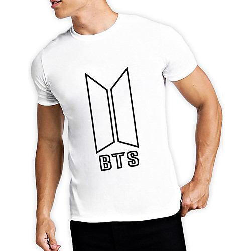 

Men's Unisex Tee T shirt Hot Stamping Graphic Prints Letter Plus Size Print Short Sleeve Casual Tops Cotton Basic Fashion Designer Big and Tall White