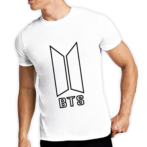 

Men's Unisex Tee T shirt Hot Stamping Graphic Prints Geometry Letter Plus Size Print Short Sleeve Casual Tops Cotton Basic Fashion Designer Big and Tall White