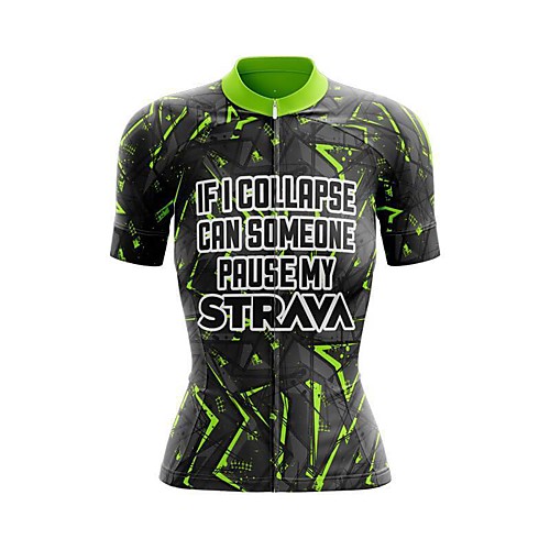 

21Grams Women's Short Sleeve Cycling Jersey Summer Spandex Polyester Black Bike Jersey Top Mountain Bike MTB Road Bike Cycling Breathable Reflective Strips Back Pocket Sports Clothing Apparel