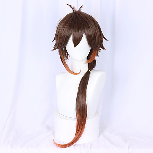 

Cosplay Cosplay Cosplay Wigs Unisex Layered Haircut With Ponytail 80 inch Heat Resistant Fiber Dry Brown Adults' Anime Wig