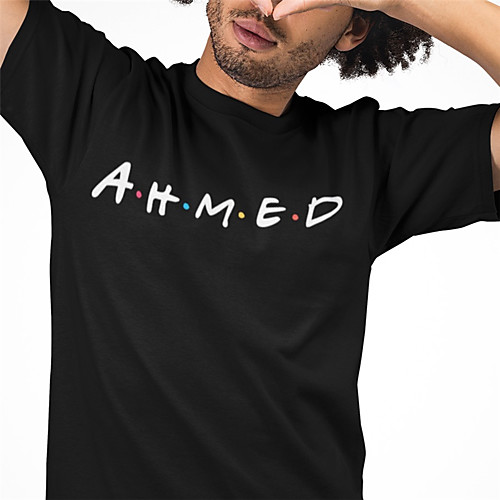 

Men's Unisex Tee T shirt Hot Stamping Graphic Prints Letter Plus Size Print Short Sleeve Casual Tops Cotton Basic Fashion Designer Big and Tall Black