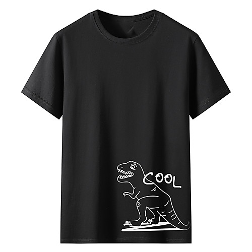 

Men's Unisex Tee T shirt Hot Stamping Graphic Prints Dinosaur Plus Size Print Short Sleeve Casual Tops Cotton Basic Fashion Designer Big and Tall White Black Gray