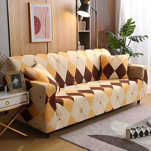 

Years Simple life Sofa Cover 1-Piece Couch Cover Fit for 1-4 Seater L-shape Couch Soft Stretch Slipcover Spandex Jacquard Fabric Easy to Install(1 Free Cushion Cover)