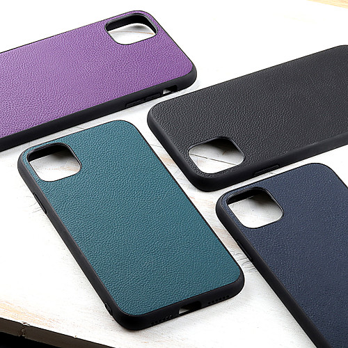 

Phone Case For Apple Back Cover iPhone 12 Pro Max 11 SE 2020 X XR XS Max Shockproof Dustproof Solid Colored Genuine Leather