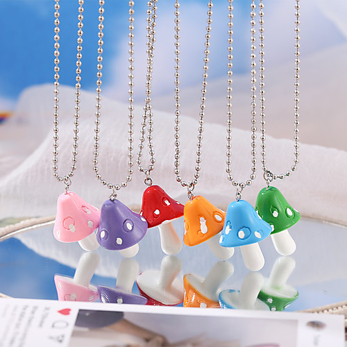 

Mushroom Pendant Necklace Classic Mushroom Dainty Simple European Cute Resin Alloy Green 50 cm Necklace Jewelry 1pc For Street Gift Prom Birthday Party Festival
