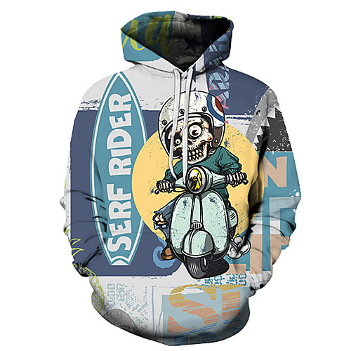 

Men's Unisex Plus Size Pullover Hoodie Sweatshirt Graphic Prints Skull Print Hooded Casual Daily Holiday 3D Print Basic Designer Hoodies Sweatshirts Long Sleeve Blue Yellow Black