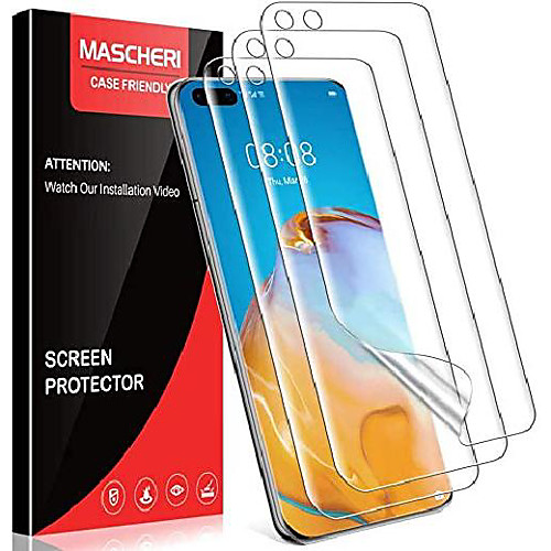 

mascheri protective film for huawei p40 pro protective film, [3 pieces] [tpu film] [no glass] [equipped with a mounting frame] hd soft armor film screen protector film display film tempered glass film
