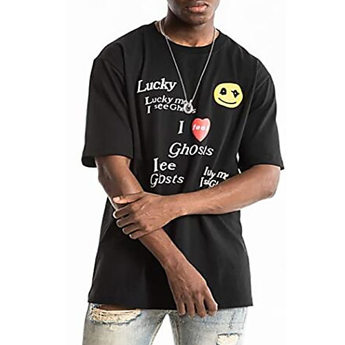 

Men's Unisex Tee T shirt Hot Stamping Graphic Prints Letter Plus Size Print Short Sleeve Casual Tops Cotton Basic Fashion Designer Big and Tall White Black