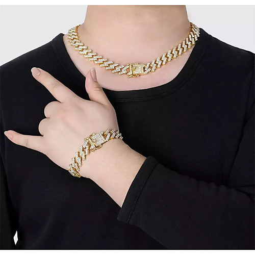 

Jewelry Set Cuban Link European Earrings Jewelry Silver / Gold For Party Evening Street 1 set