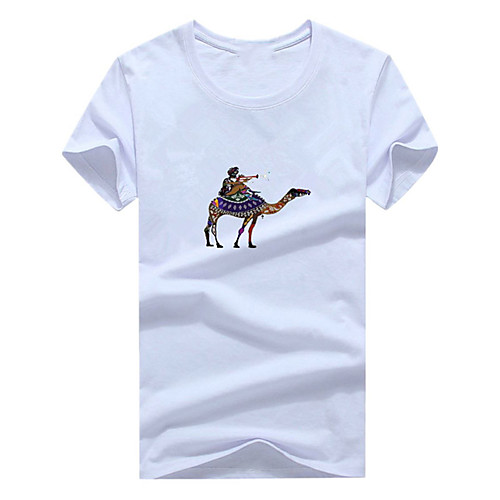 

Men's Unisex Tee T shirt Hot Stamping Graphic Prints Animal Plus Size Print Short Sleeve Casual Tops Cotton Basic Fashion Designer Big and Tall White Black Light gray