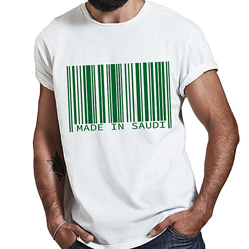 

Men's Unisex Tee T shirt Hot Stamping Striped Graphic Prints Letter Plus Size Print Short Sleeve Casual Tops Cotton Basic Designer Big and Tall White