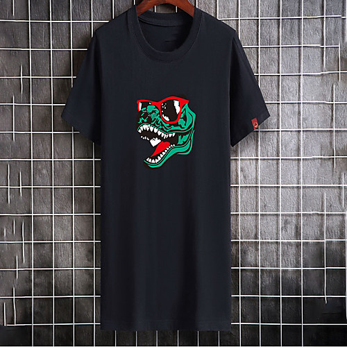 

Men's Unisex Tee T shirt Hot Stamping Dragon Graphic Prints Plus Size Print Short Sleeve Casual Tops Cotton Basic Fashion Designer Big and Tall White Black Dark Gray