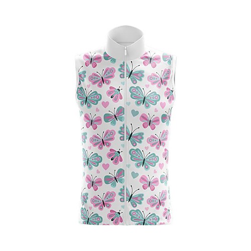 

21Grams Women's Sleeveless Cycling Jersey Summer Spandex Polyester White Butterfly Bike Jersey Top Mountain Bike MTB Road Bike Cycling Quick Dry Moisture Wicking Breathable Sports Clothing Apparel
