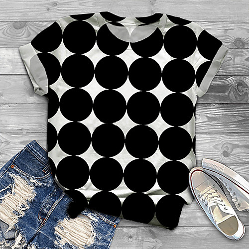 

Women's Plus Size Tops T shirt Graphic 3D Print Short Sleeve Crewneck Basic Black Big Size XL XXL 3XL 4XL 5XL / Holiday