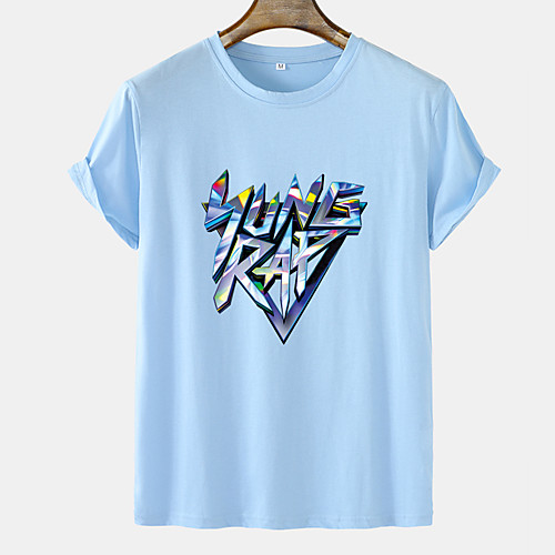 

Men's Unisex Tee T shirt Hot Stamping Graphic Prints Letter Plus Size Short Sleeve Casual Tops 100% Cotton Basic Fashion Designer Comfortable Blue Blushing Pink Orange