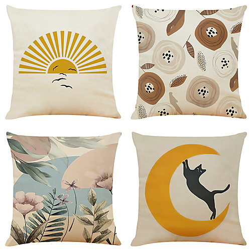 

Double Side Cushion Cover 4PC Soft Decorative Square Throw Pillow Cover Cushion Case Pillowcase for Sofa Bedroom Superior Quality Machine Washable