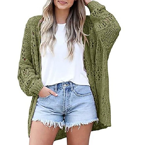 

amazon 2021 new women's crochet cardigan long-sleeved lightweight loose cardigan sweater in stock