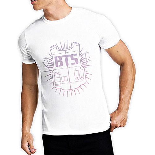 

Men's Unisex Tee T shirt Hot Stamping Graphic Prints Letter Plus Size Print Short Sleeve Casual Tops Cotton Basic Fashion Designer Big and Tall White