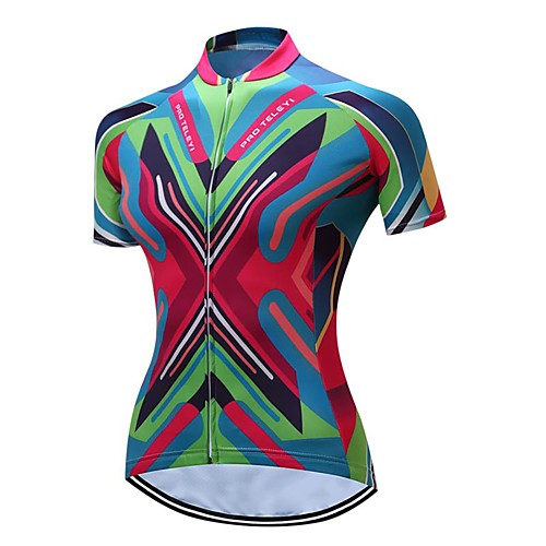 

21Grams Women's Short Sleeve Cycling Jersey Summer Spandex Polyester Green Bike Jersey Top Mountain Bike MTB Road Bike Cycling Quick Dry Moisture Wicking Breathable Sports Clothing Apparel / Stretchy