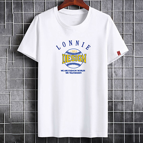 

Men's Unisex Tee T shirt Hot Stamping Graphic Prints Letter Plus Size Print Short Sleeve Casual Tops Cotton Basic Fashion Designer Big and Tall White Black Dark Gray