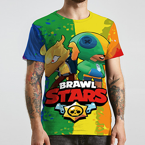 

Men's Unisex Tee T shirt 3D Print Cartoon Graphic Prints Plus Size Print Short Sleeve Casual Tops Basic Designer Big and Tall Green