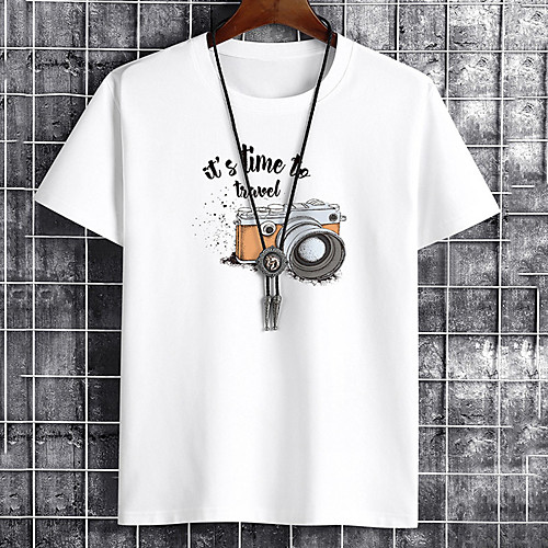 

Men's Unisex Tee T shirt Hot Stamping Graphic Prints Letter Plus Size Print Short Sleeve Casual Tops Cotton Basic Fashion Designer Big and Tall White Black Khaki