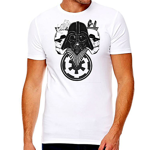 

Men's Unisex Tee T shirt Hot Stamping Graphic Prints Skull Plus Size Print Short Sleeve Casual Tops Cotton Basic Designer Big and Tall White