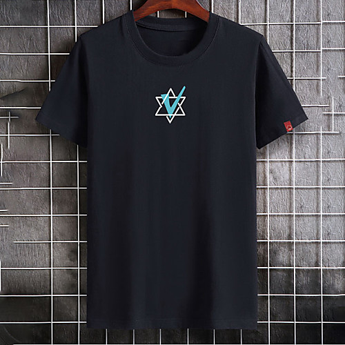 

Men's Unisex Tee T shirt Hot Stamping Symbol Graphic Prints Plus Size Print Short Sleeve Casual Tops Cotton Basic Fashion Designer Big and Tall White Black Dark Gray