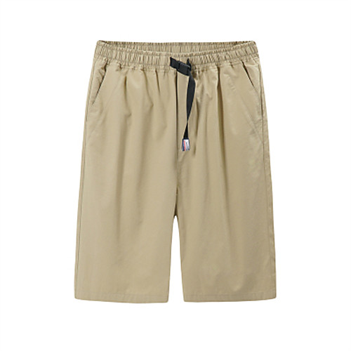 

Men's Shorts Casual / Sporty Shorts Pants Solid Color Knee Length Black Khaki
