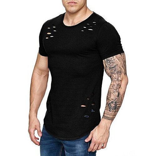 

Men's T shirt non-printing Solid Colored Solid Color Short Sleeve Casual Tops Casual Vintage White Black Gray