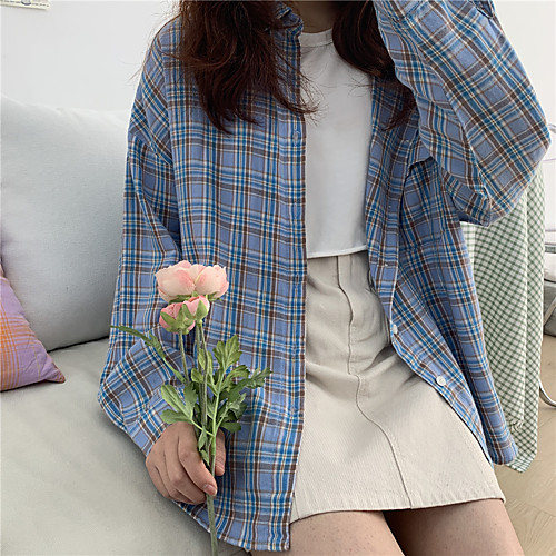 

Women's Coat Daily Wear Spring Summer Long Coat Loose Casual / Daily Jacket Pattern Others Blue Yellow / Cotton