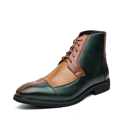 

Men's Boots Fashion Boots Cowboy Western Boots Martin Boots Business Casual Classic Daily Party & Evening Leather Synthetics Non-slipping Height-increasing Wear Proof Booties / Ankle Boots Blue Green