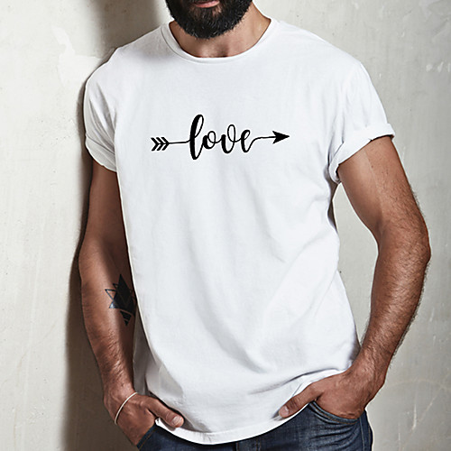 

Men's Unisex Tee T shirt Hot Stamping Symbol Graphic Prints Plus Size Print Short Sleeve Casual Tops Cotton Basic Fashion Designer Big and Tall White