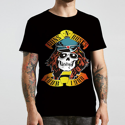 

Men's Unisex Tee T shirt 3D Print Graphic Prints Skull Plus Size Print Short Sleeve Casual Tops Basic Designer Big and Tall Black