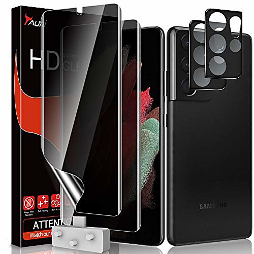 

Phone Screen Protector For SAMSUNG S21 S21 Plus S21 Ultra S20 S20 Plus TPU Hydrogel 2 pcs Ultra Thin Scratch Proof Privacy Anti-Spy Front & Camera Lens Protector Phone Accessory